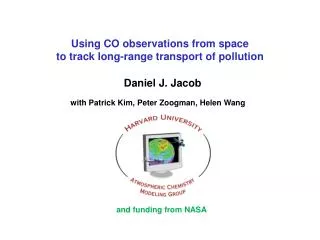 Using CO observations from space to track long-range transport of pollution