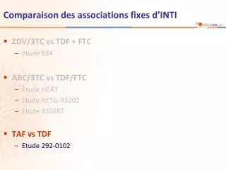 comparaison des associations fixes d inti