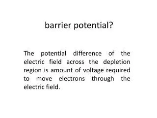 barrier potential?