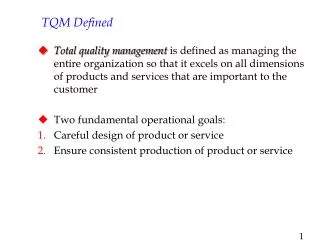 TQM Defined