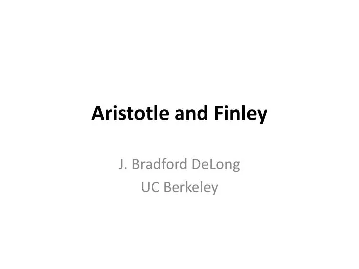 aristotle and finley
