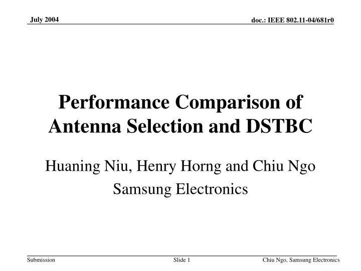 performance comparison of antenna selection and dstbc