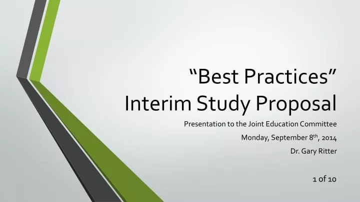 best practices interim study proposal