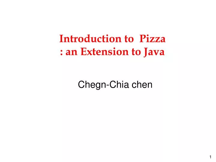 introduction to pizza an extension to java