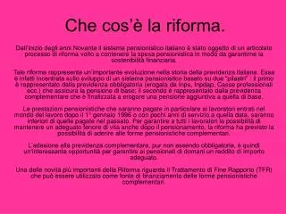 che cos la riforma