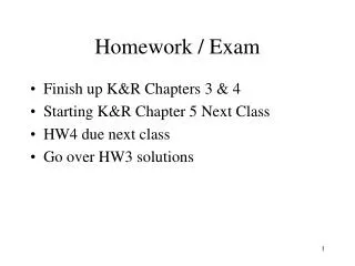 Homework / Exam