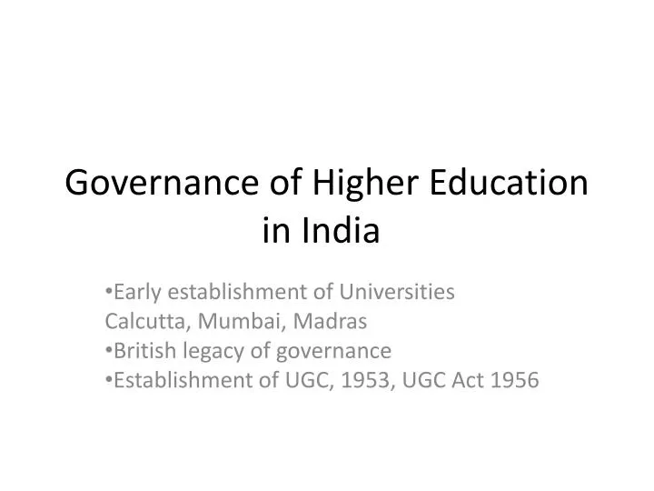 governance of higher education in india