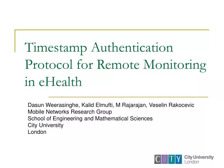 timestamp authentication protocol for remote monitoring in ehealth