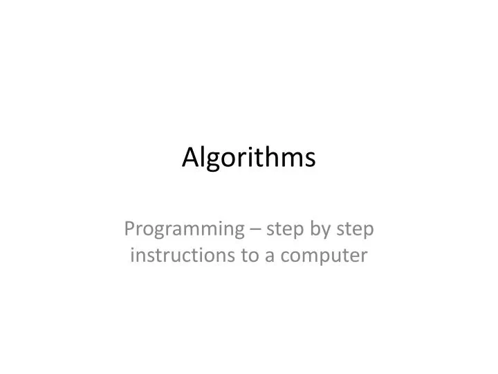 algorithms