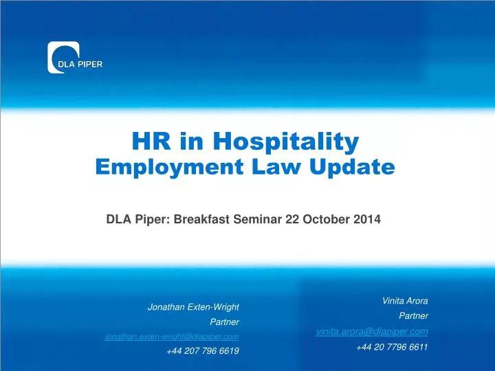 hr in hospitality employment law update
