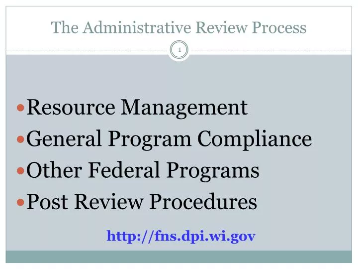 the administrative review process