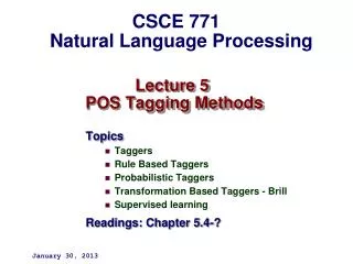 lecture 5 pos tagging methods