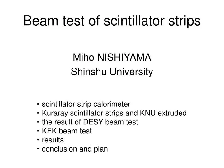 beam test of scintillator strips