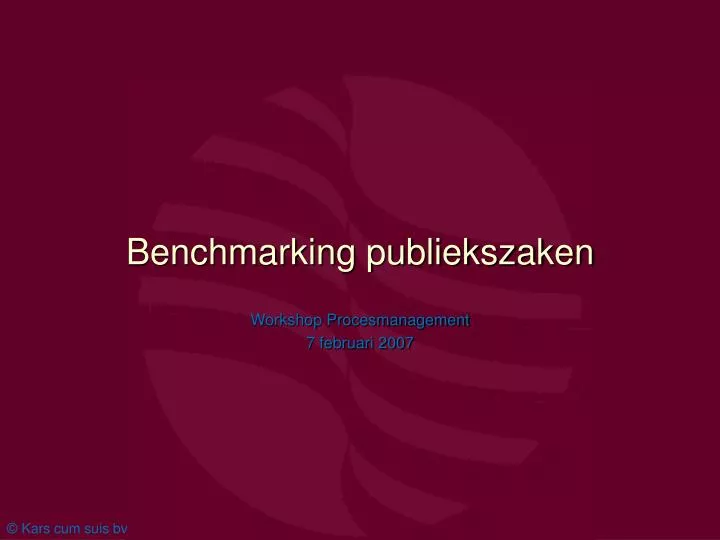 benchmarking publiekszaken