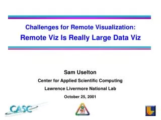 Challenges for Remote Visualization: Remote Viz Is Really Large Data Viz