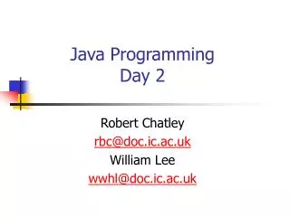 Java Programming Day 2