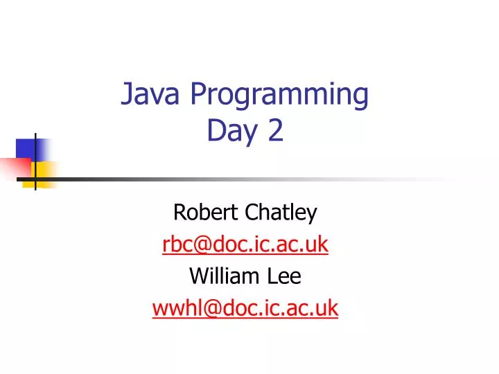 java programming day 2