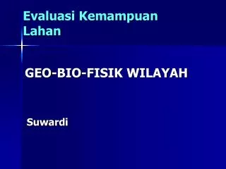 evaluasi kemampuan lahan