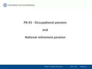 PA 03 - Occupational pension and National retirement pension
