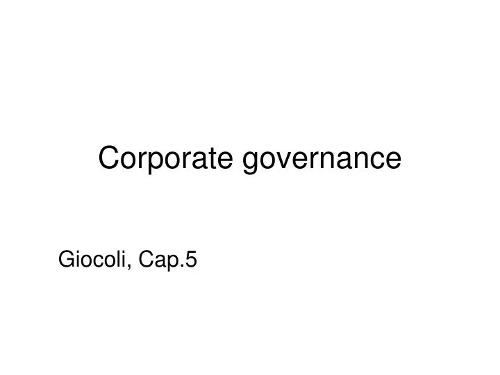 corporate governance