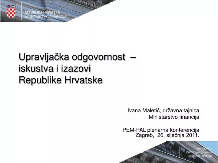 upravlja ka odgovornost iskustva i izazovi republike hrvatske