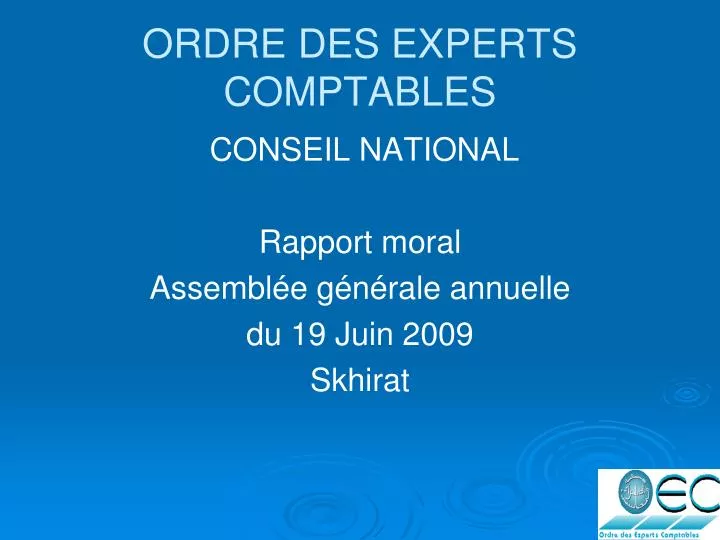 ordre des experts comptables