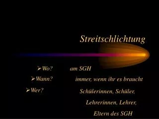 streitschlichtung