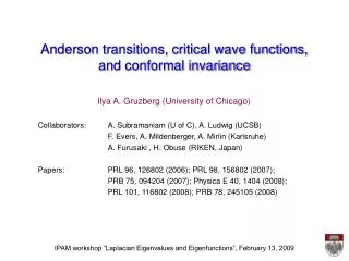 Anderson transitions, critical wave functions, and conformal invariance