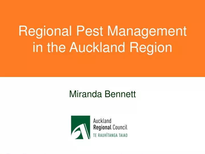 regional pest management in the auckland region