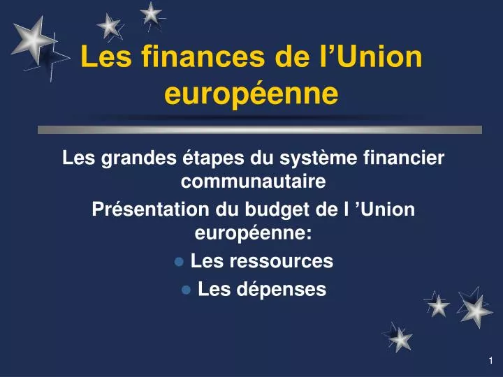 les finances de l union europ enne