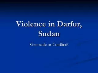 Violence in Darfur, Sudan