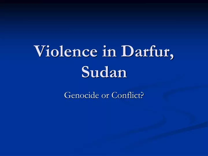 violence in darfur sudan