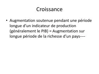 croissance