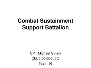 Combat Sustainment Support Battalion