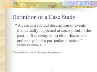 Definition of a Case Study