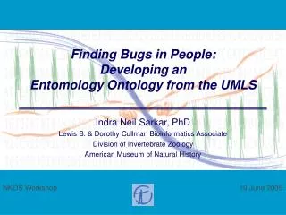 Finding Bugs in People: Developing an Entomology Ontology from the UMLS