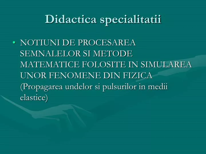 didactica specialitatii