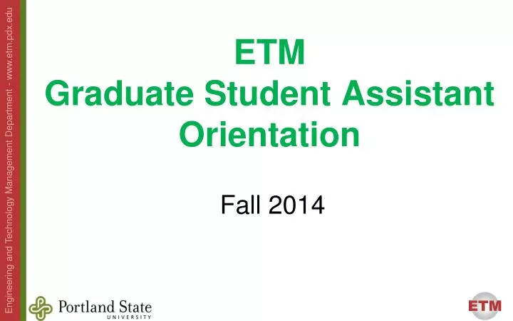 etm graduate student assistant orientation