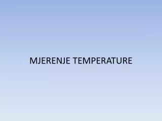 mjerenje temperature