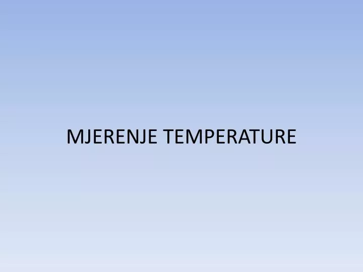 mjerenje temperature