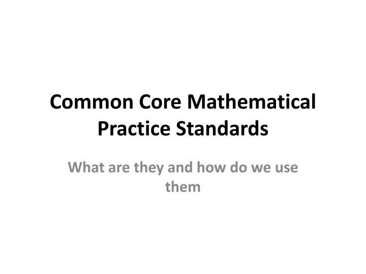 common core mathematical practice standards