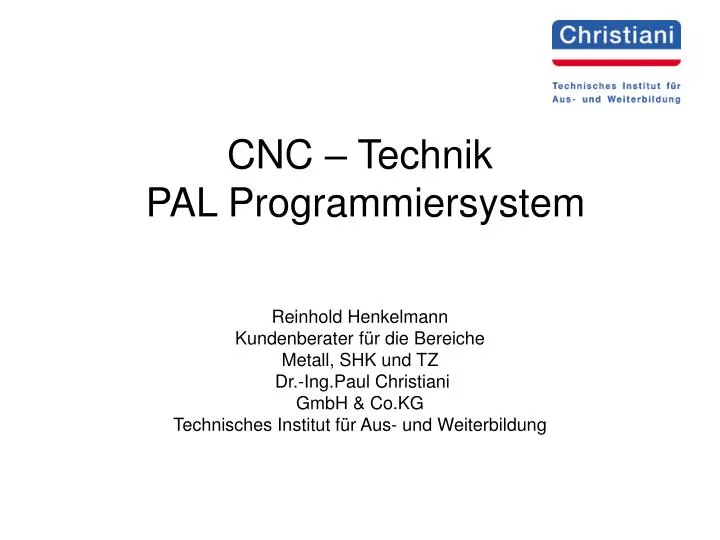 cnc technik pal programmiersystem