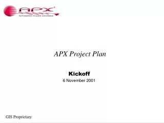 APX Project Plan