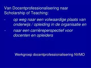 werkgroep docentprofessionalisering nvmo