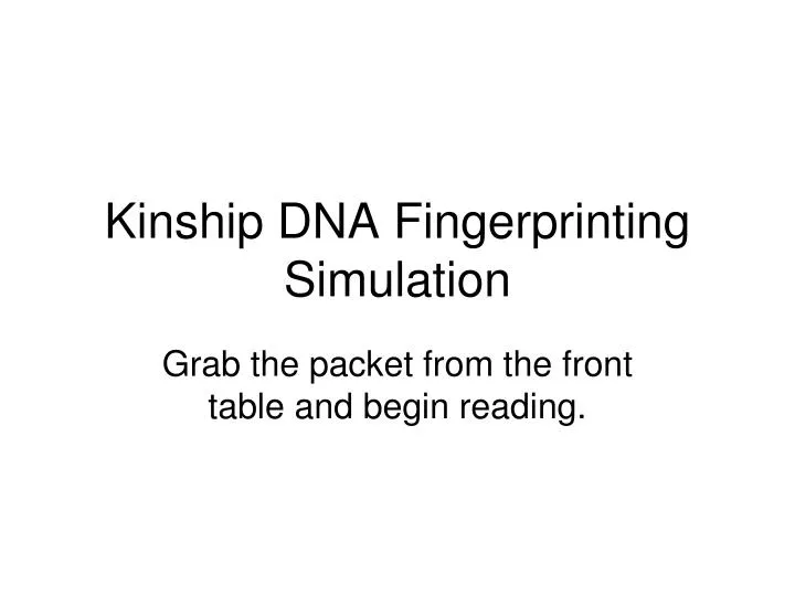 kinship dna fingerprinting simulation