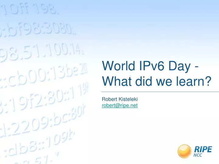 world ipv6 day what did we learn