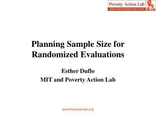 Planning Sample Size for Randomized Evaluations