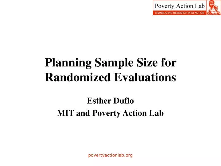 planning sample size for randomized evaluations