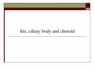 Iris, ciliary body and choroid