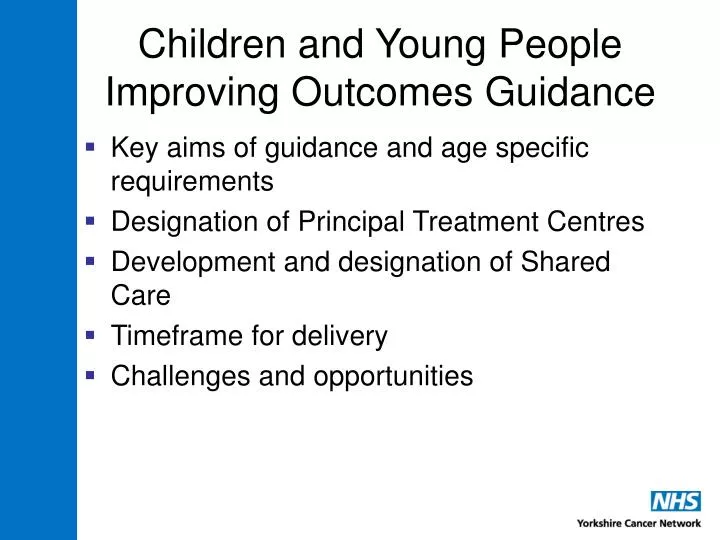 children and young people improving outcomes guidance